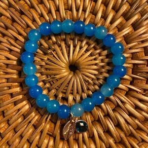 A custom letter glass bead bracelet